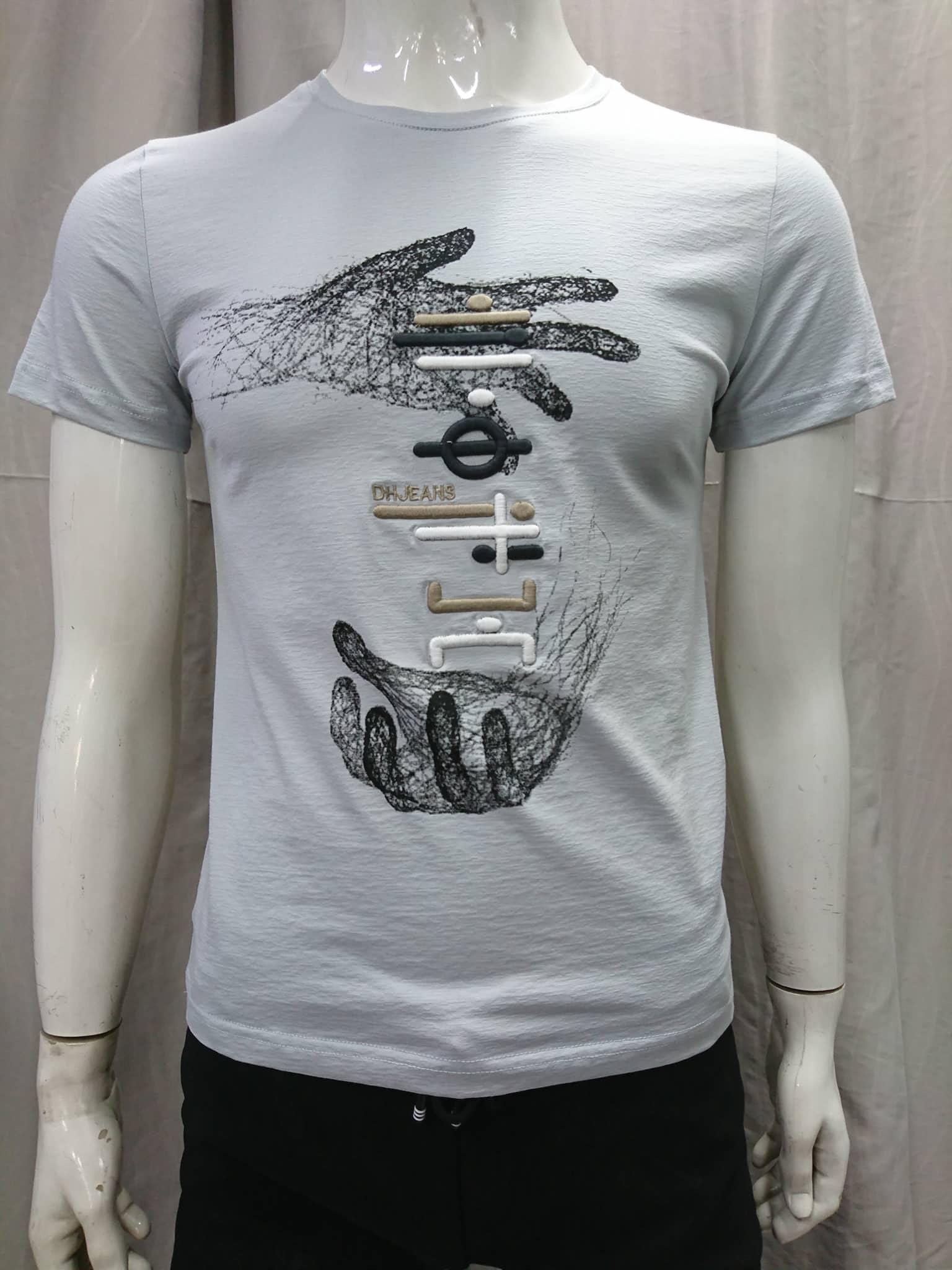 Áo thun Nam thêu họa tiết bắt mắt chất vải cotton cao cấp co giãn nhẹ mặc thoải mái dễ phối đồ phù hợp với xu hướng thời trang