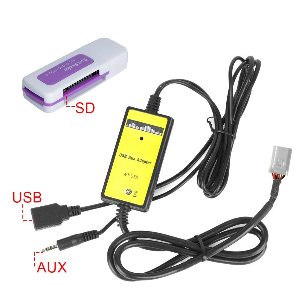 Đầu chuyển đổi âm thanh kèm giắc cắm 3.5mm cho xe hơi TOYOTA LEXUS Corolla RAV4 Camry MP3 USB AUX 6+6Pin