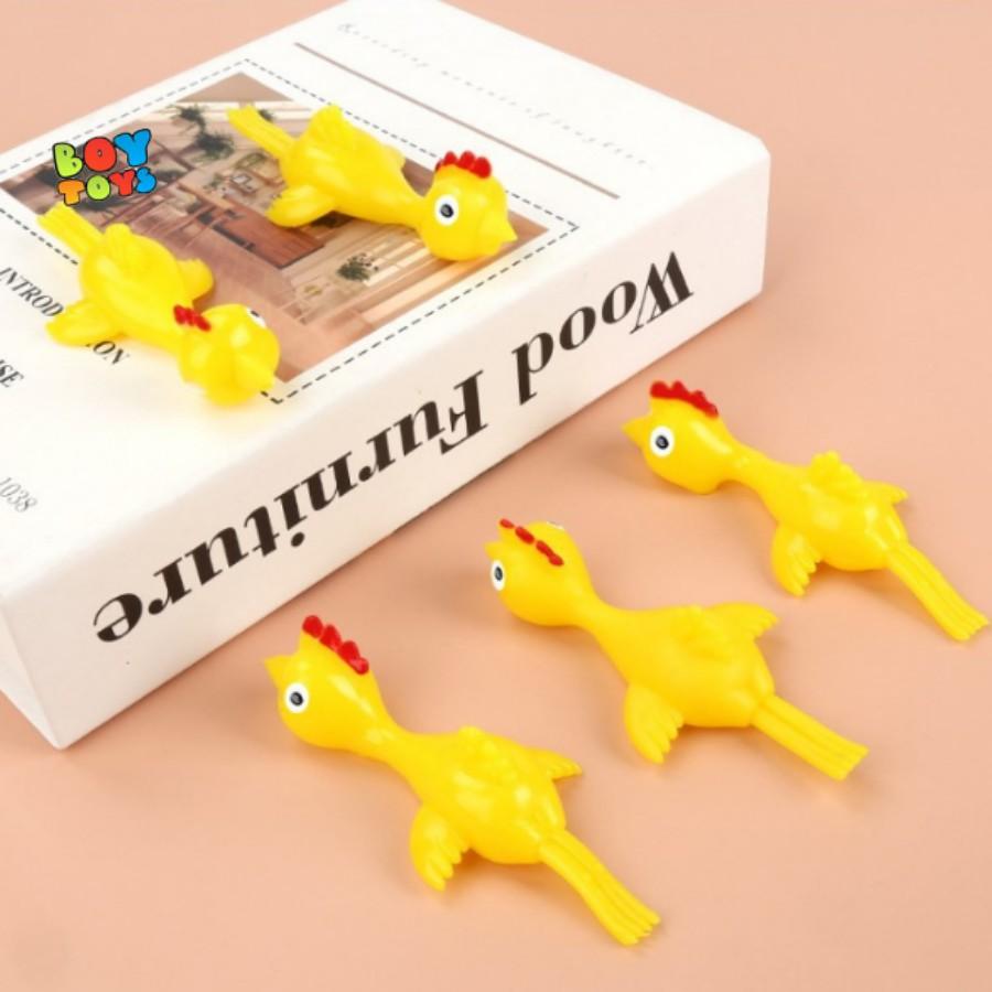 Set 5 đồ chơi bắn hình chú gà, ná bắn gà dính tường vui nhộn cho bé thỏa sức vui chơi