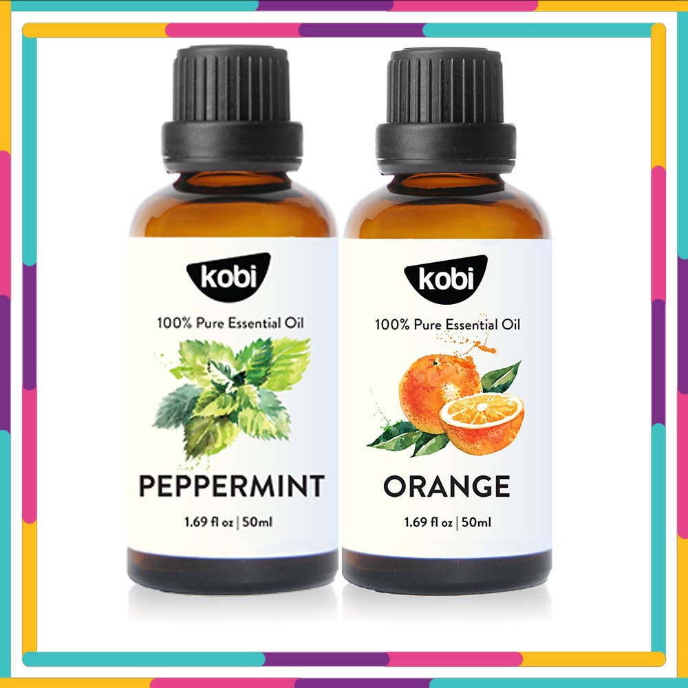 Combo 2 Tinh Dầu Xông Phòng Kobi: Tinh Dầu Bạc Hà  + Tinh Dầu Cam Ngọt  - Tinh Dầu Thiên Nhiên Nguyên Chất, Giúp Giảm Stress, Xua Đuổi Côn Trùng Và Khử Mùi Hiệu Quả, Thích Hợp Dùng Với Đèn Xông Và Máy Khuếch Tán  Tinh Dầu