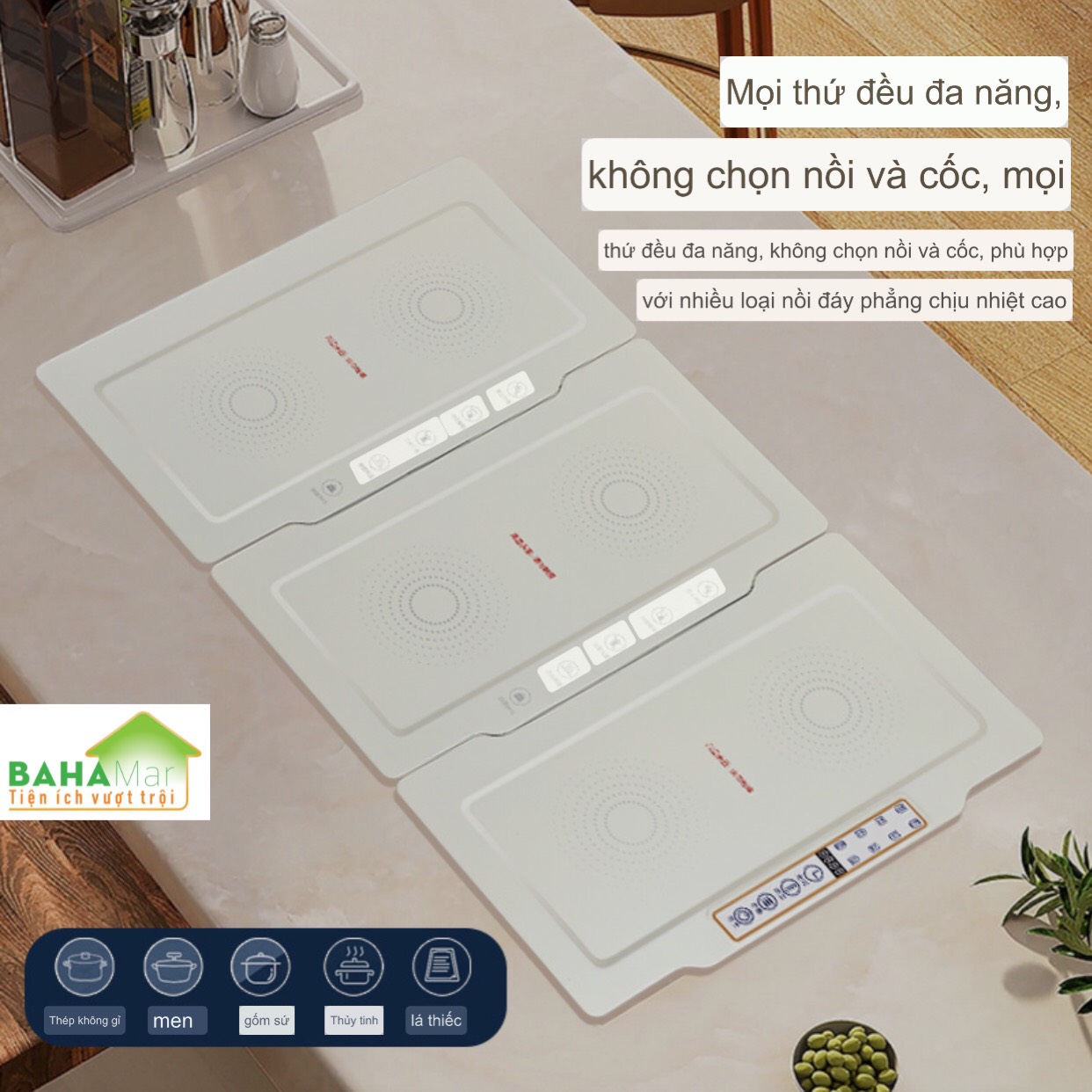 MÂM GIỮ NHIỆT THÔNG MINH HÂM NÓNG MÓN ĂN "BAHAMAR" giữ nhiệt đa năng dùng phù hợp mọi chất liệu nồi, bát, đĩa, thích hợp với nhiều loại nồi đáy phẳng chịu nhiệt cao