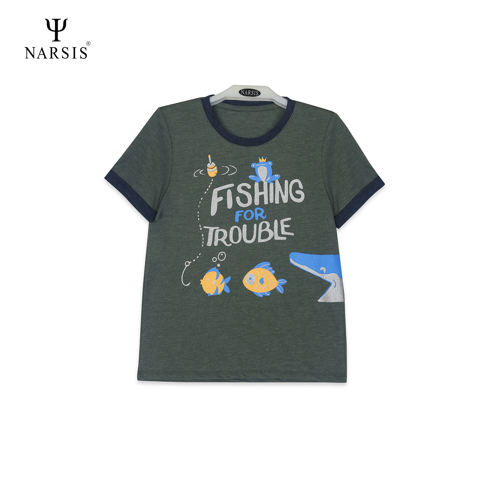 Bộ hè bé trai NARSIS KE1023 Fishing màu xanh bộ đội