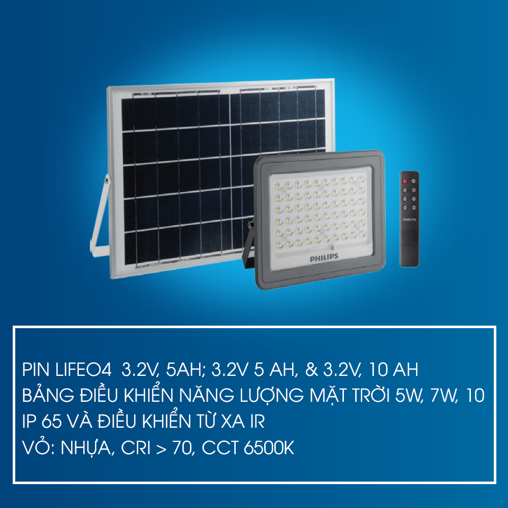 Đèn pha Philips năng lượng mặt trời (full phụ kiện) BVC050 LED6/ LED9/ LED15