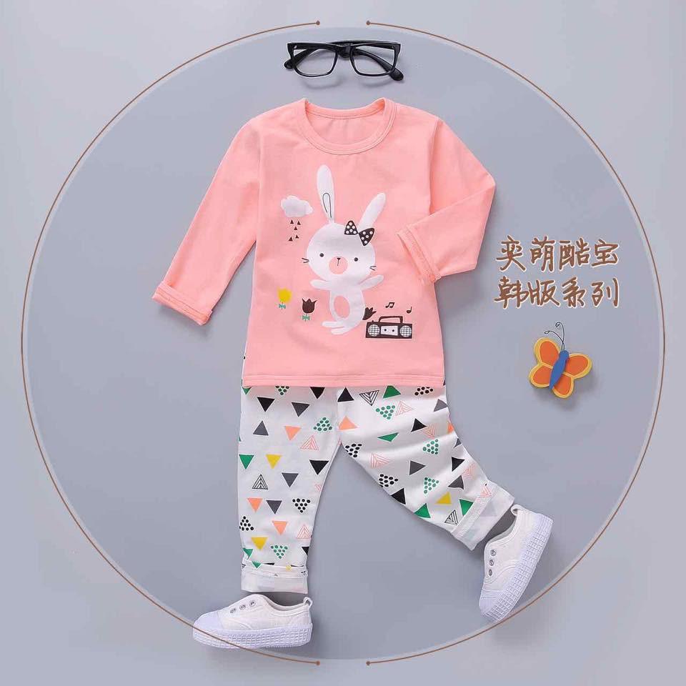 Bộ cotton xuất Hàn cho bé gái