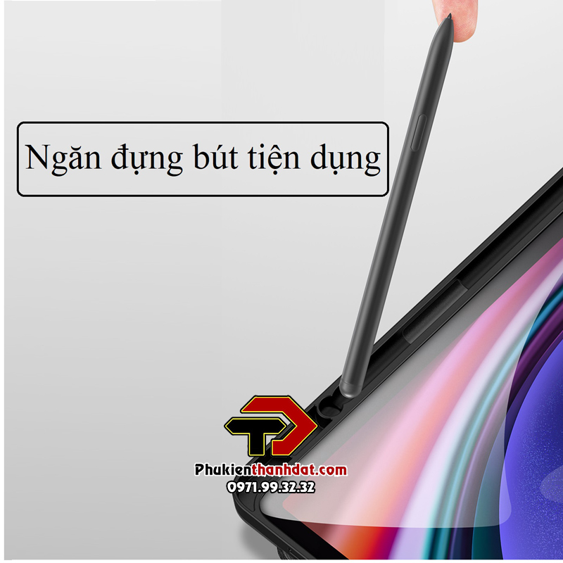 Bao da dành cho Samsung Galaxy Tab S9 chính hãng Dux Ducis Domo có ngăn đựng bút - Hàng chính hãng