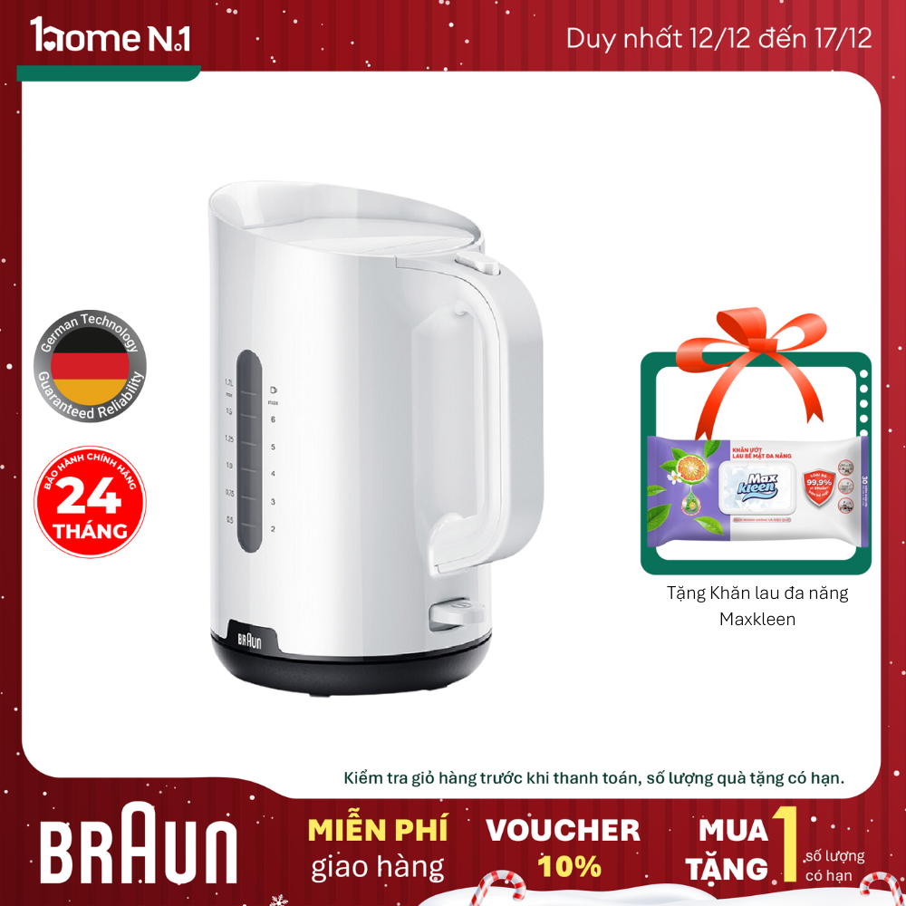 Ấm siêu tốc Braun WK1100WH-Hàng chính hãng