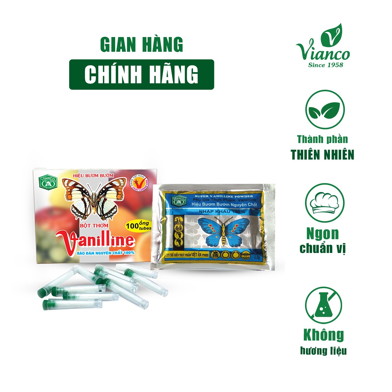 Bột Vani Hiệu Bươm Bướm (Hộp 10 gói)