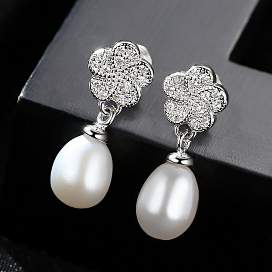 Bông Tai Ngọc Trai Nước Ngọt Thiên Nhiên Cao Cấp - Hoa Anh Đào - Trang Sức Cô Tấm - SAKURA PEARL - CTJ4010