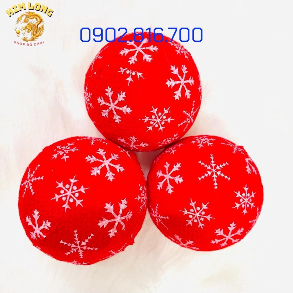 Set 3 trái châu đính kim tuyến kim sa 8cm vàng bạc đỏ phụ kiện trang trí noel ngày lễ Giáng sinh