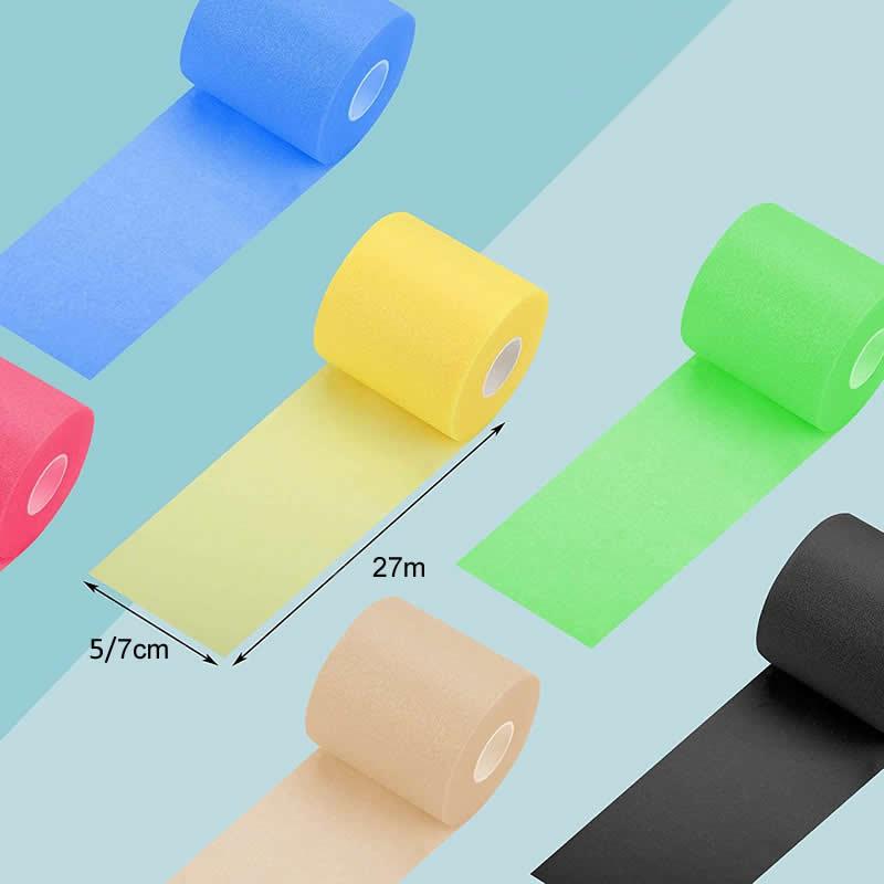 12 cuộn bọt bảo hiểm thể thao thể thao Pre Wrap Băng xốp thoáng khí băng cho mắt cá chân tay đầu gối Color: Black Size: 7cm x 27m