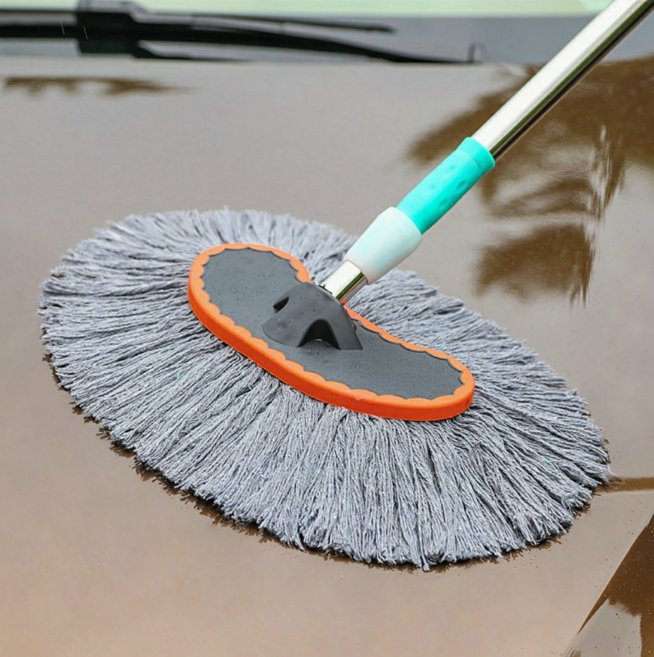 Cây Lau Rửa Xe Ô Tô Cán Dài,Sợi Lau Mềm - Chổi Dài