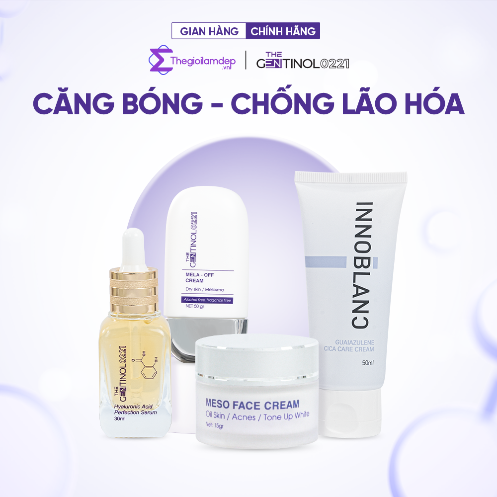 Combo Kem Dưỡng Trắng, Căng Bóng Da, Chống Lão Hoá The Gentinol 0221