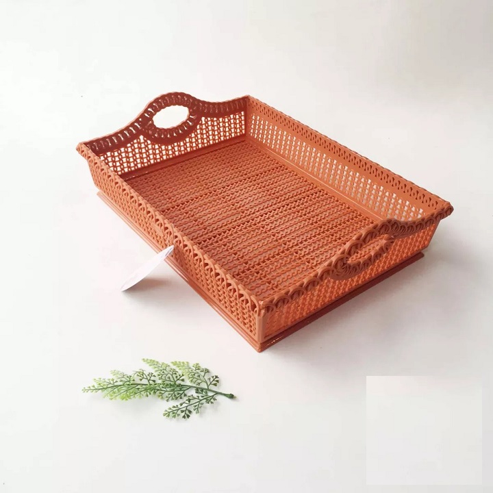 Rổ chữ nhật đa năng có quai xách kích thước lớn 41x31x12 cm