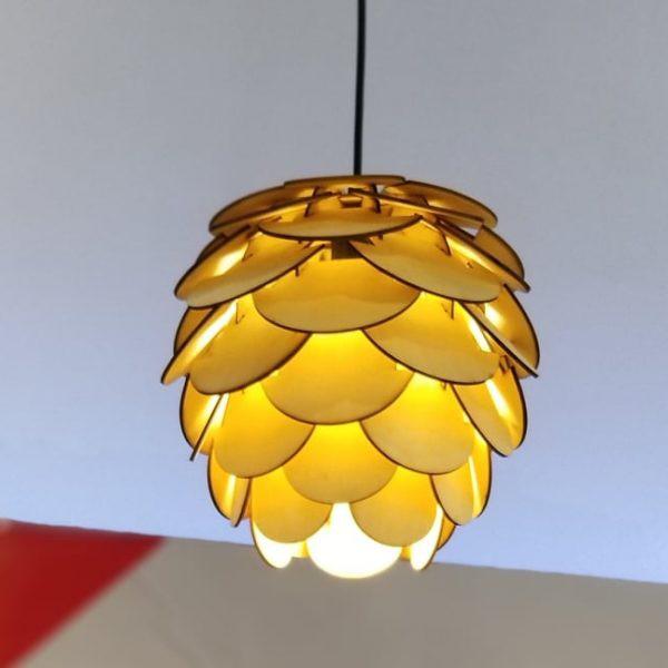 ĐÈN GỖ QUẢ THÔNG THẢ TRẦN TT0069N