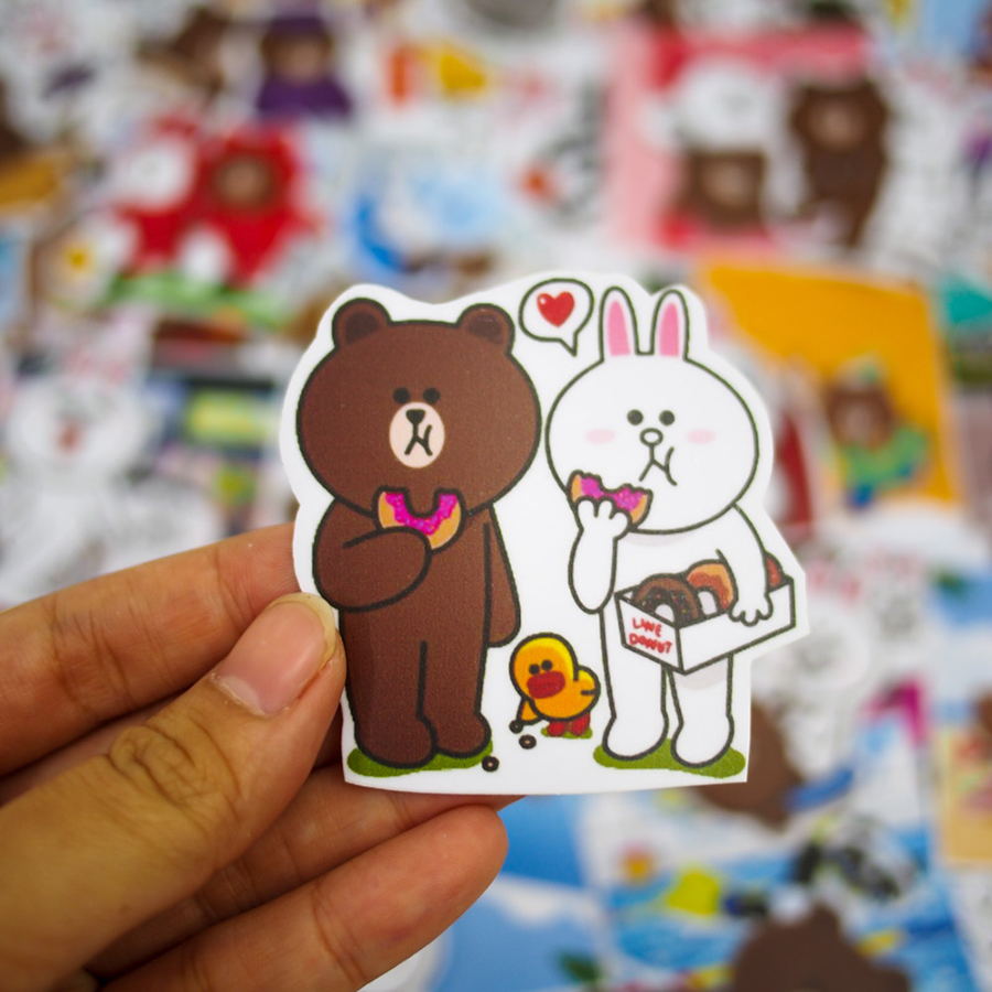 Set 100 Sticker - Brown and Cony