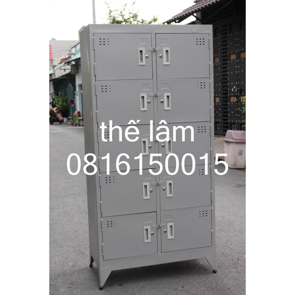 Tủ sắt hồ sơ Locker sơn tĩnh điện mẫu 10 cửa 1m8x90