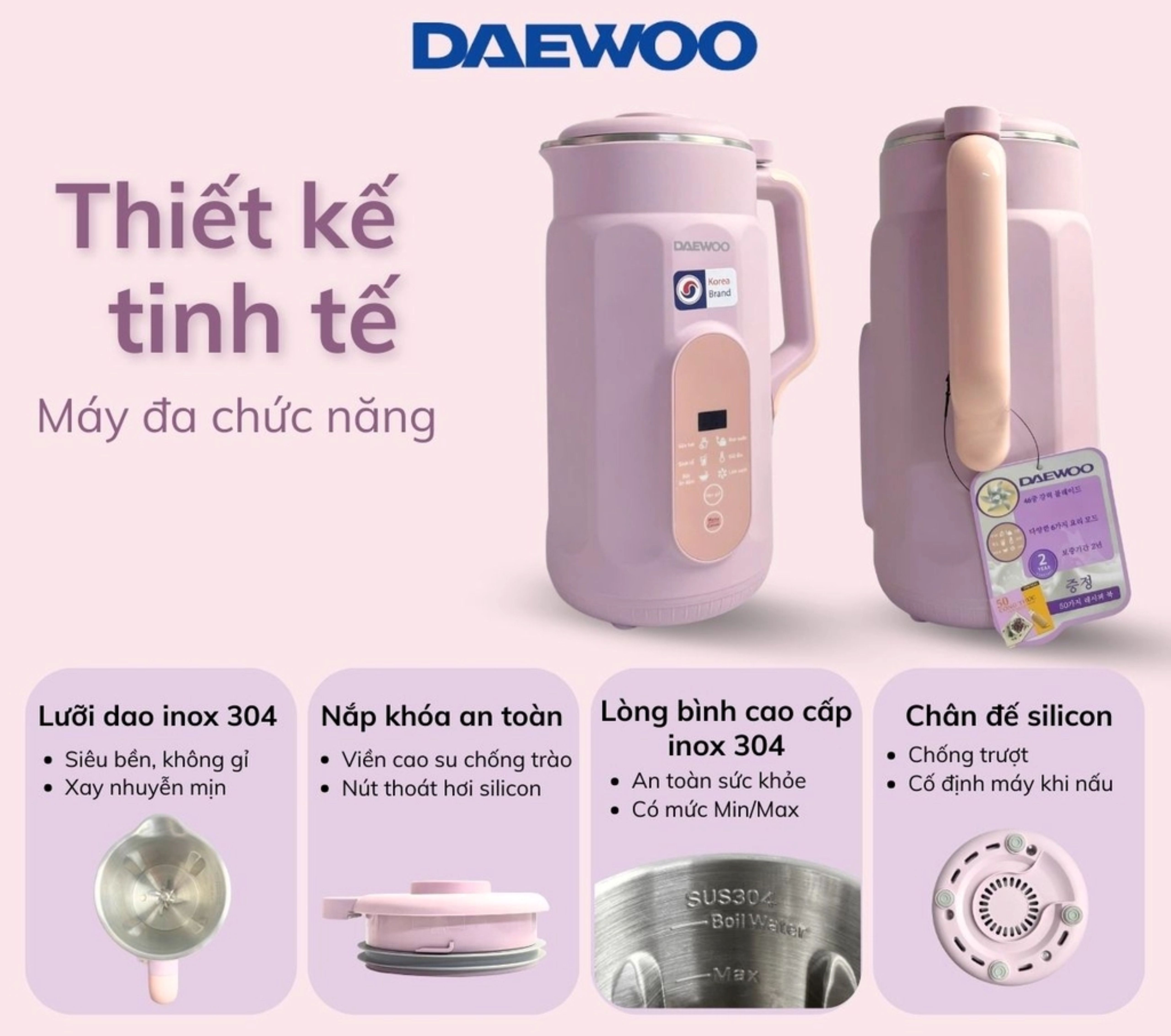 Máy Làm Sữa Hạt Daewoo DWSM-1310 1L Hàng Chính Hãng