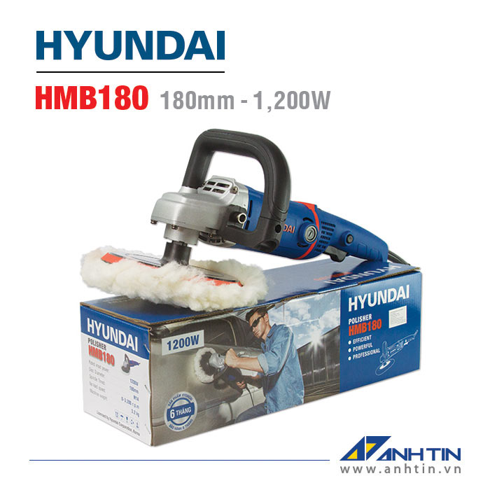 Máy đánh bóng 180mm HYUNDAI HMB180 | Công suất 1200W | Đường kính đĩa ráp 180mm