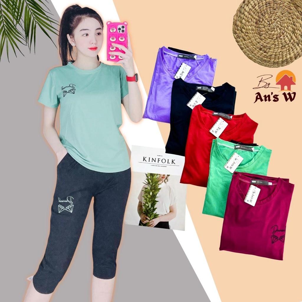 Đồ bộ nữ bộ mặc nhà quần lửng chất thun co giãn thoáng mát