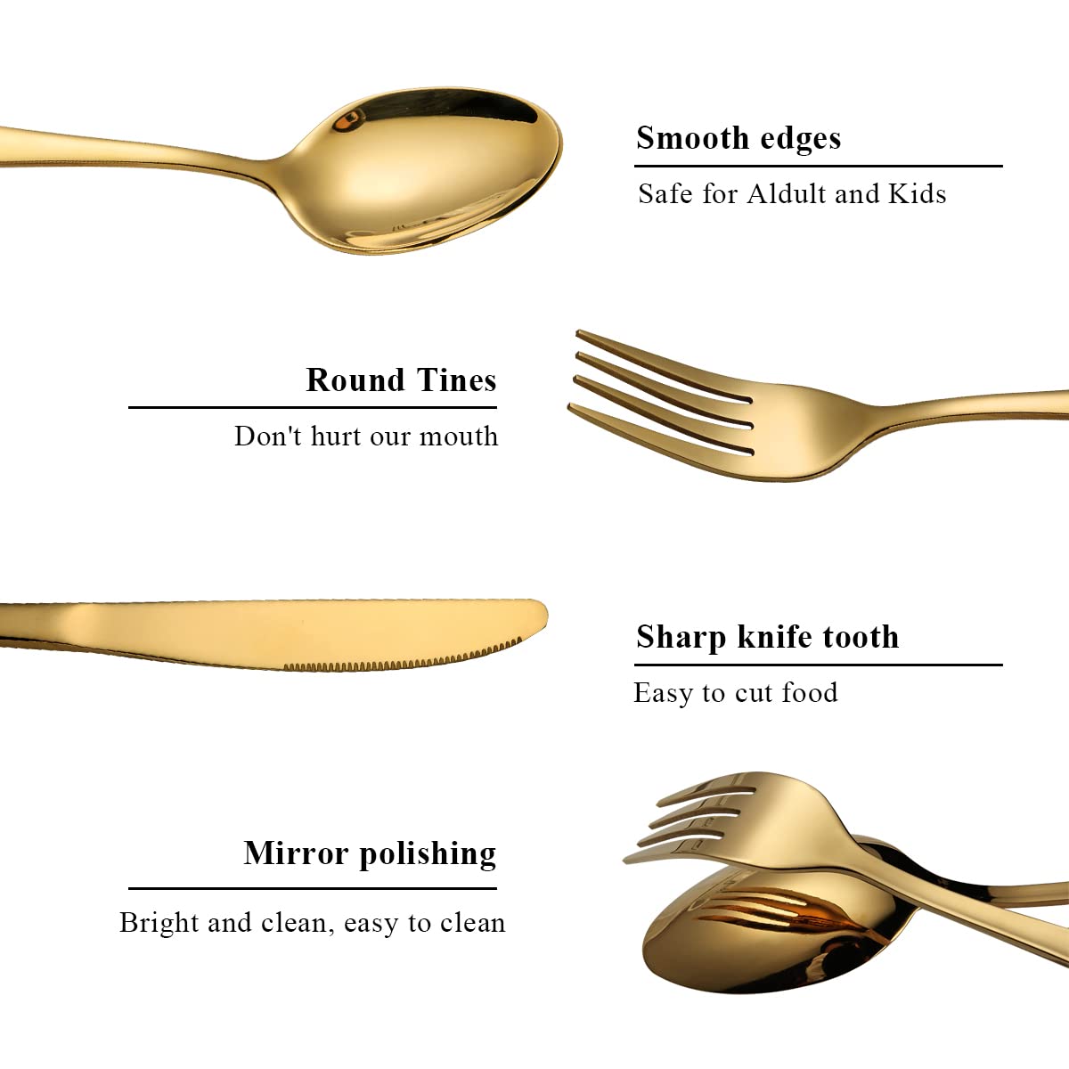 BỘ SET DAO MUỖNG NĨA CHO 4 NGƯỜI PHONG CÁCH CHÂU ÂU CAO CẤP FLATWARE LUXURY GOLDEN