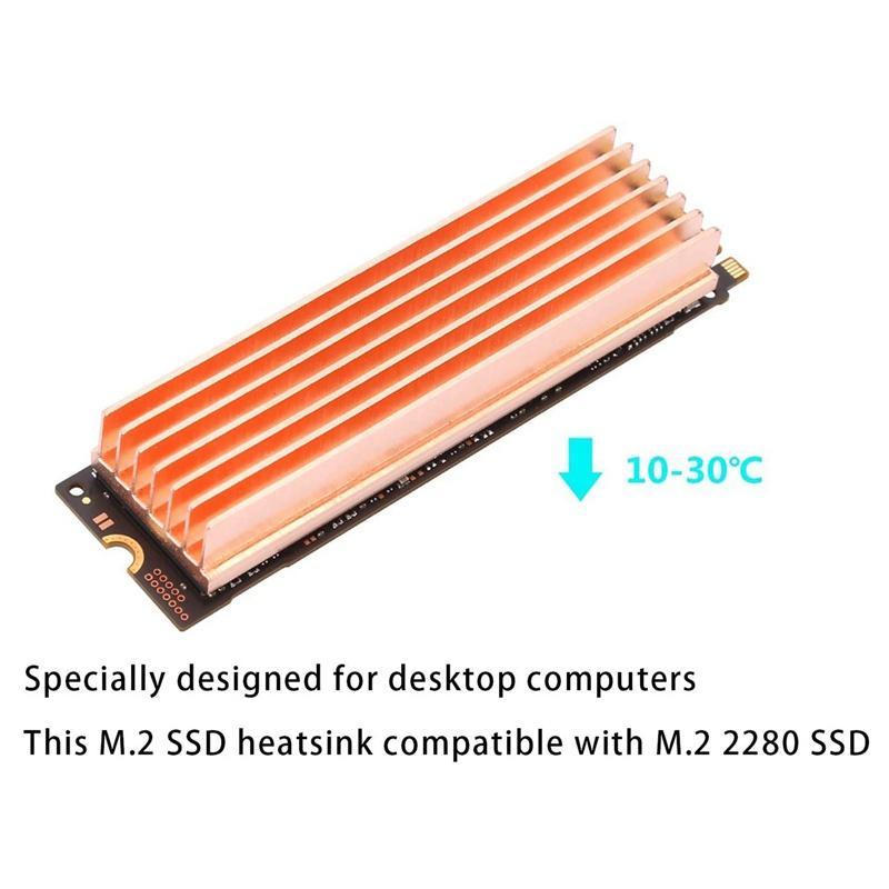 Set 2 Bộ Tản Nhiệt NVMe M2 2280 SSD Bằng Đồng Nguyên Chất Cho Máy Tính Để Bàn