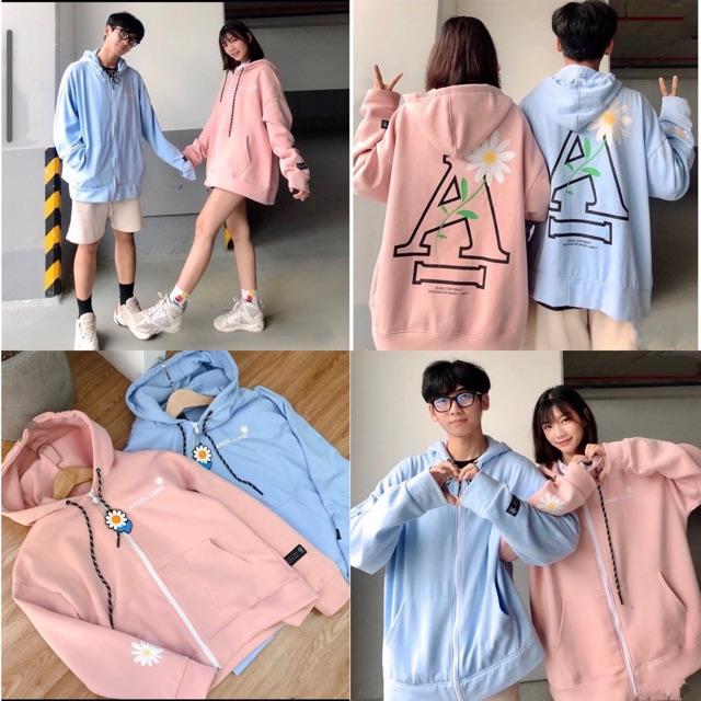 Áo Khoác Hoodie Nỉ In Hình Chữ A Sau Lưng