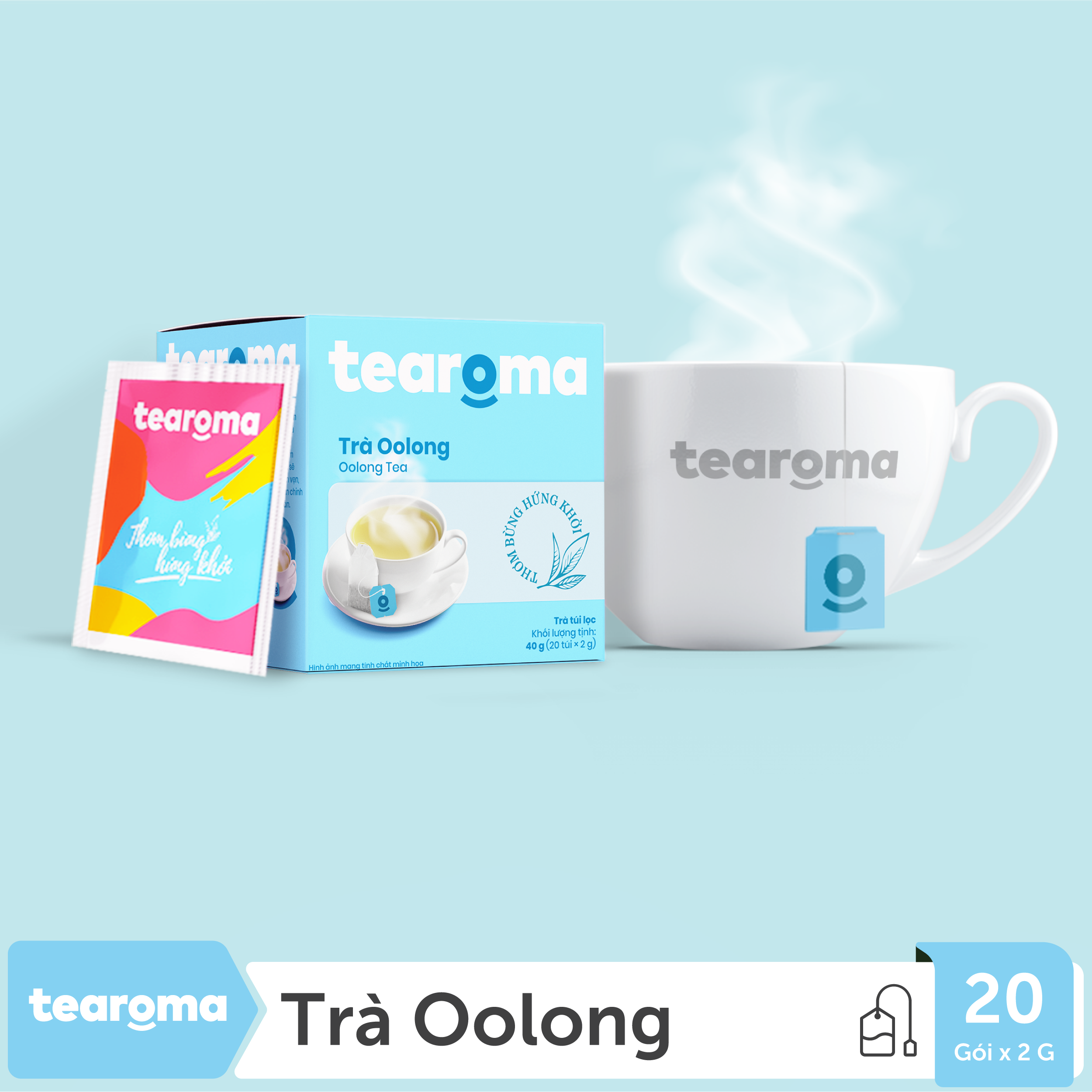 Mua 2 tặng 1 - Trà túi lọc Ô long Tearoma (Hộp 20gói x 2gr)