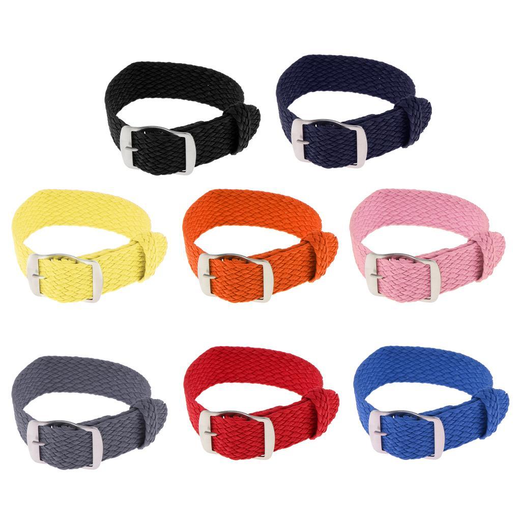 20mm Watch Band Braided Nylon Stainless Steel Buckle Replace