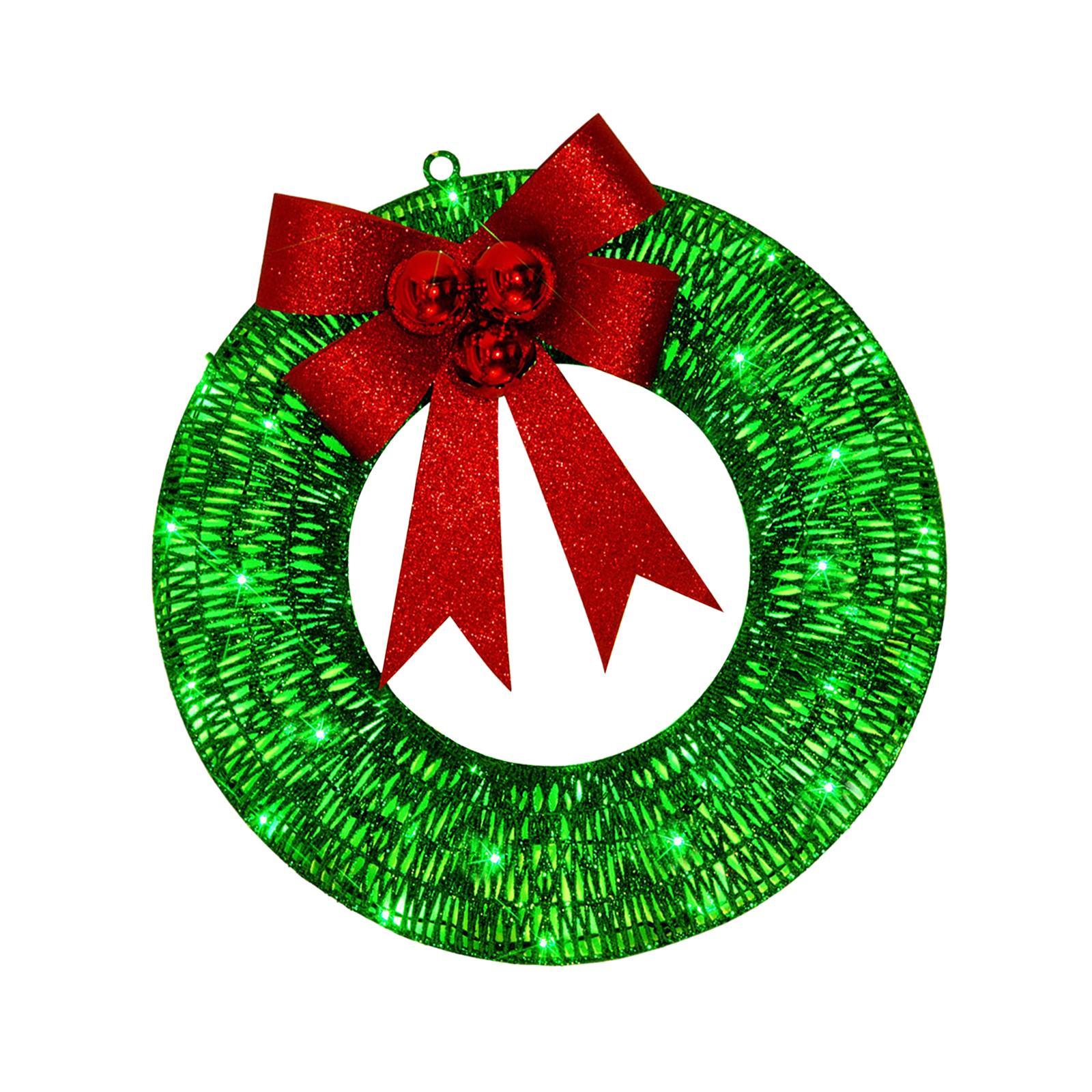 Christmas Wreath Flower Wreaths Ornaments Warm Light Wreath Front Door Wreath for Outdoor Home Window Living Room Balcony
