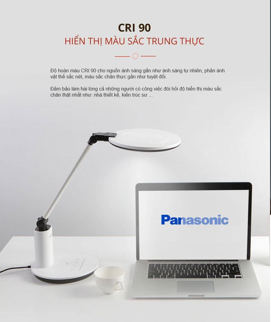 Đèn Để Bàn đổi màu 19W Panasonic HHGLT062319 Chip Led RG0, không ánh sáng xanh, an toàn cho mắt, điều chỉnh độ sáng