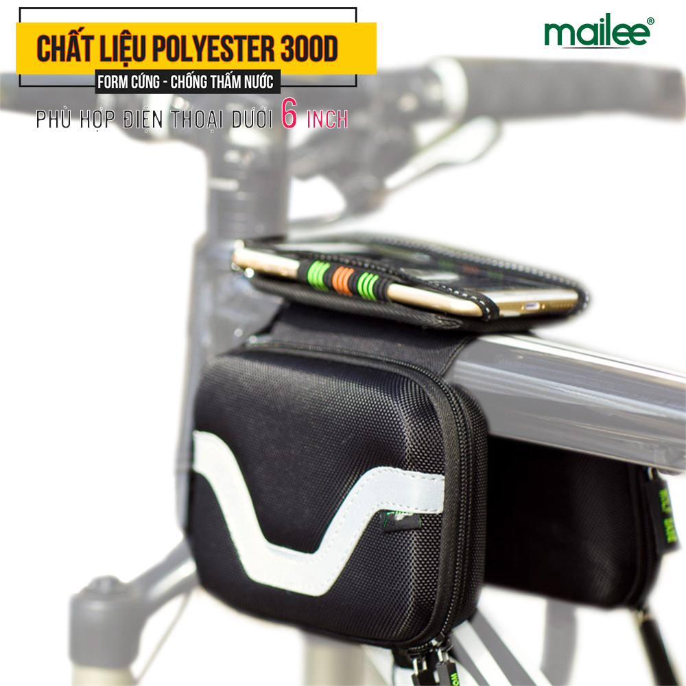 Túi xe đạp 2 ngăn cao cấp treo sườn xe đạp WB2788 chất liệu EVA đi mưa chống nước MaiLee