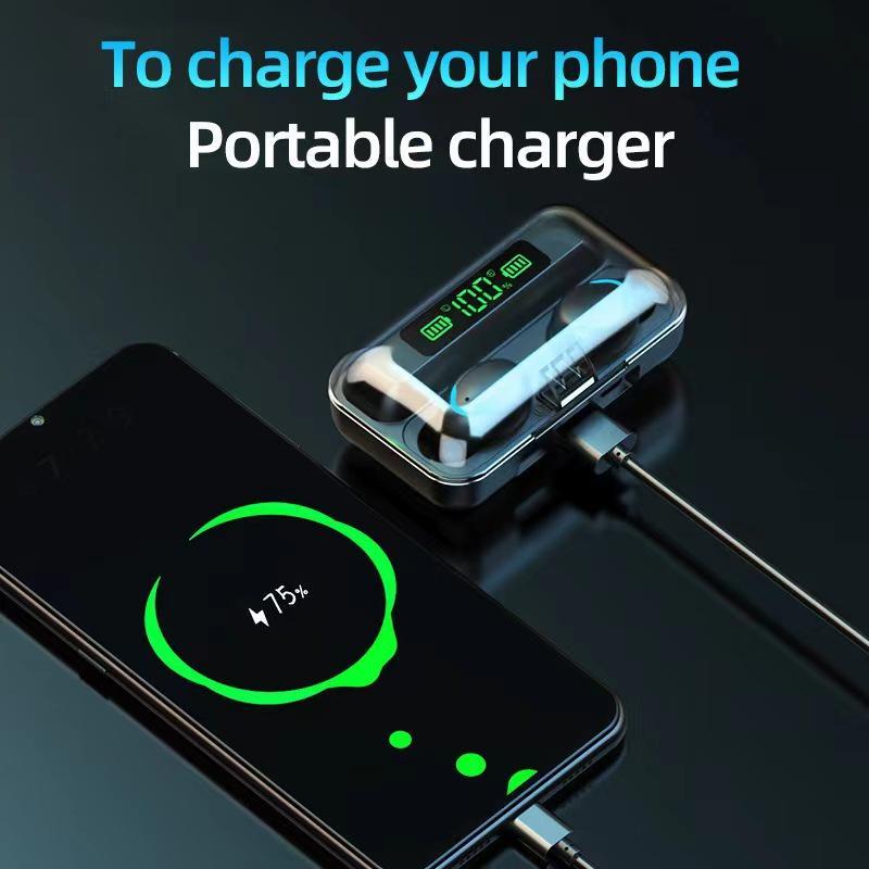 Tai Nghe Nhét Tai Bluetooth 5.0 Không Dây F9-5C Cảm Ứng Vân Tay Chất Lượng Cao