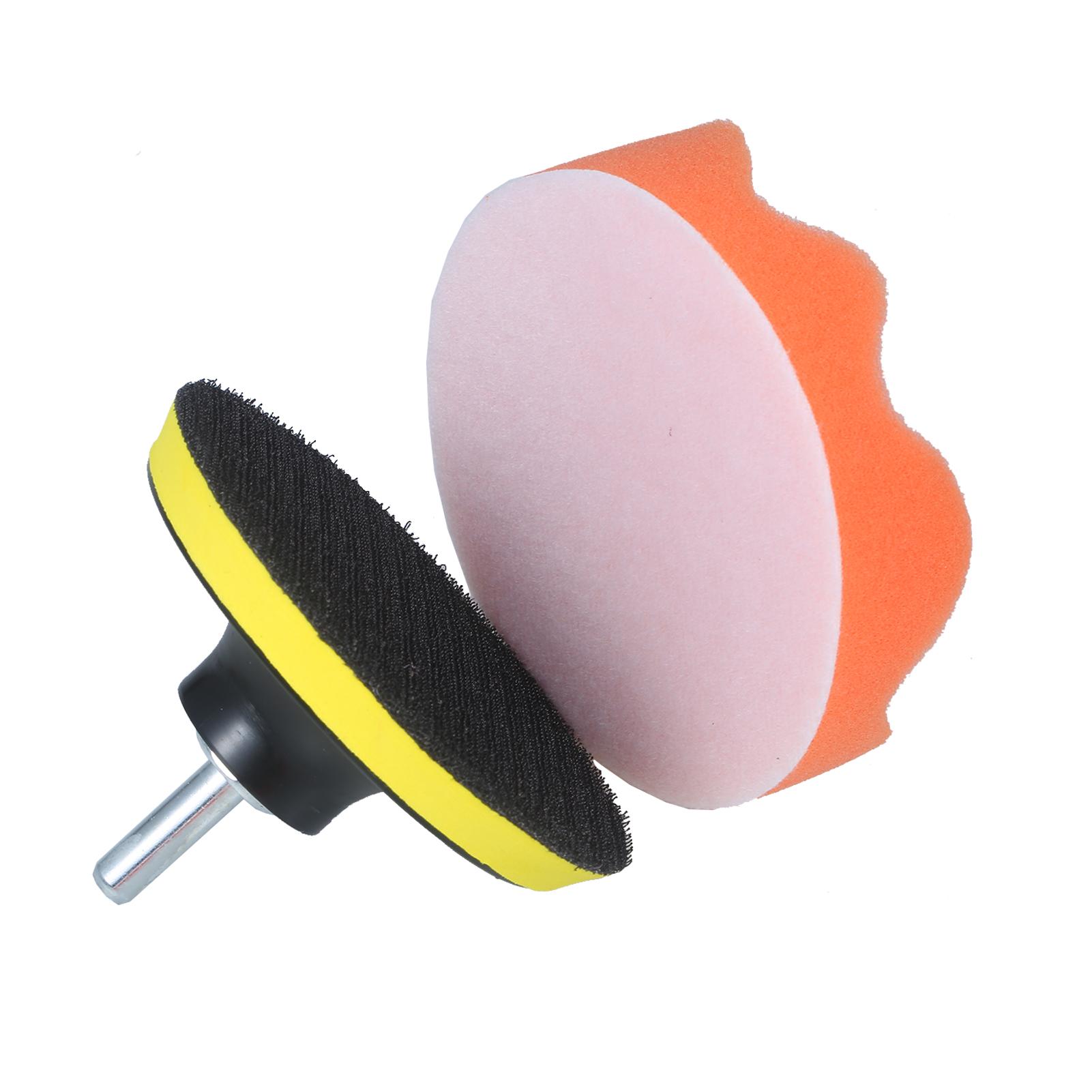 10pcs Polishing Pad Kit 4-inch Foam Buffing Pads with Waffle Foam Wool Pad Backing Plate for Angle Grinder Buffer
