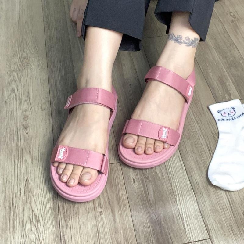 Giày Sandal Nữ Đi Học YANKI Chính Hãng Quai Ngang YK68 - Hồng