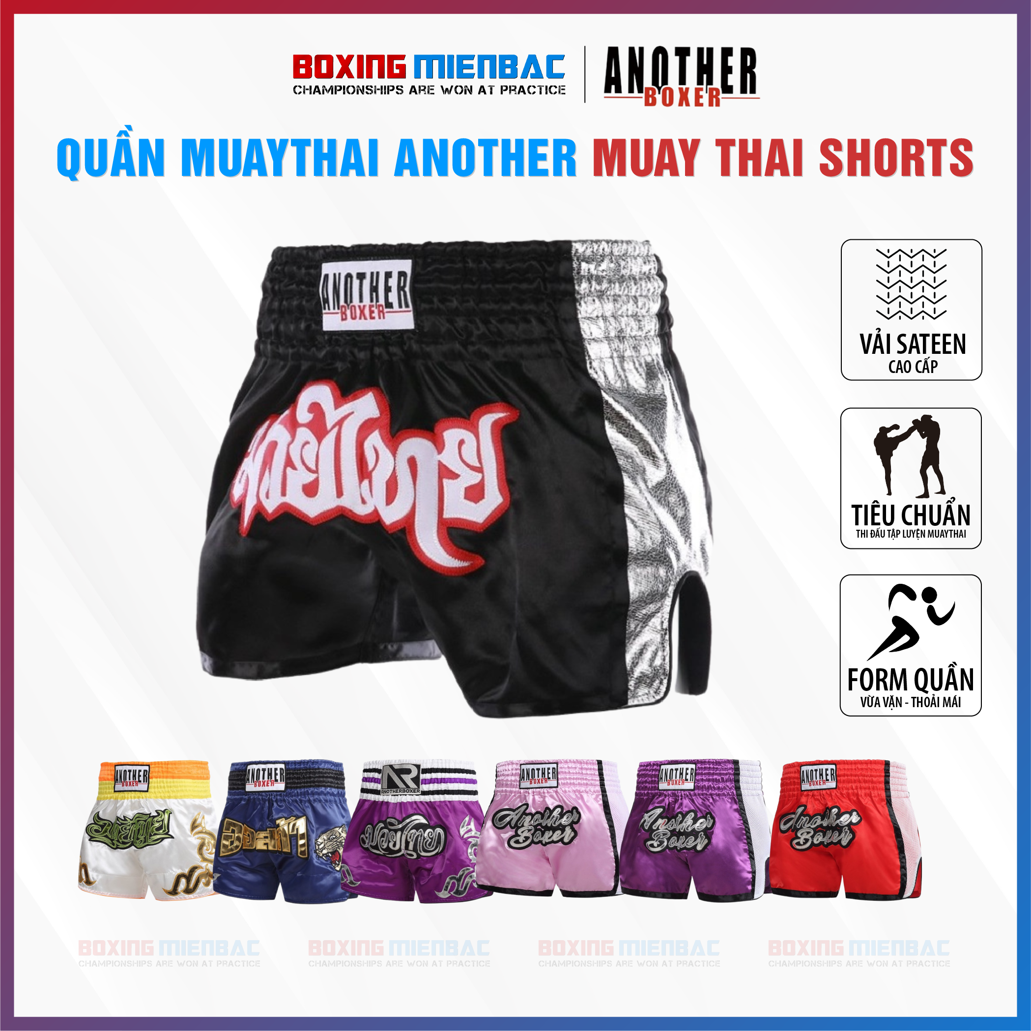 Quần MuayThai Another Chất liệu Satin Cao Cấp/ MuayThai Short - Trang 2