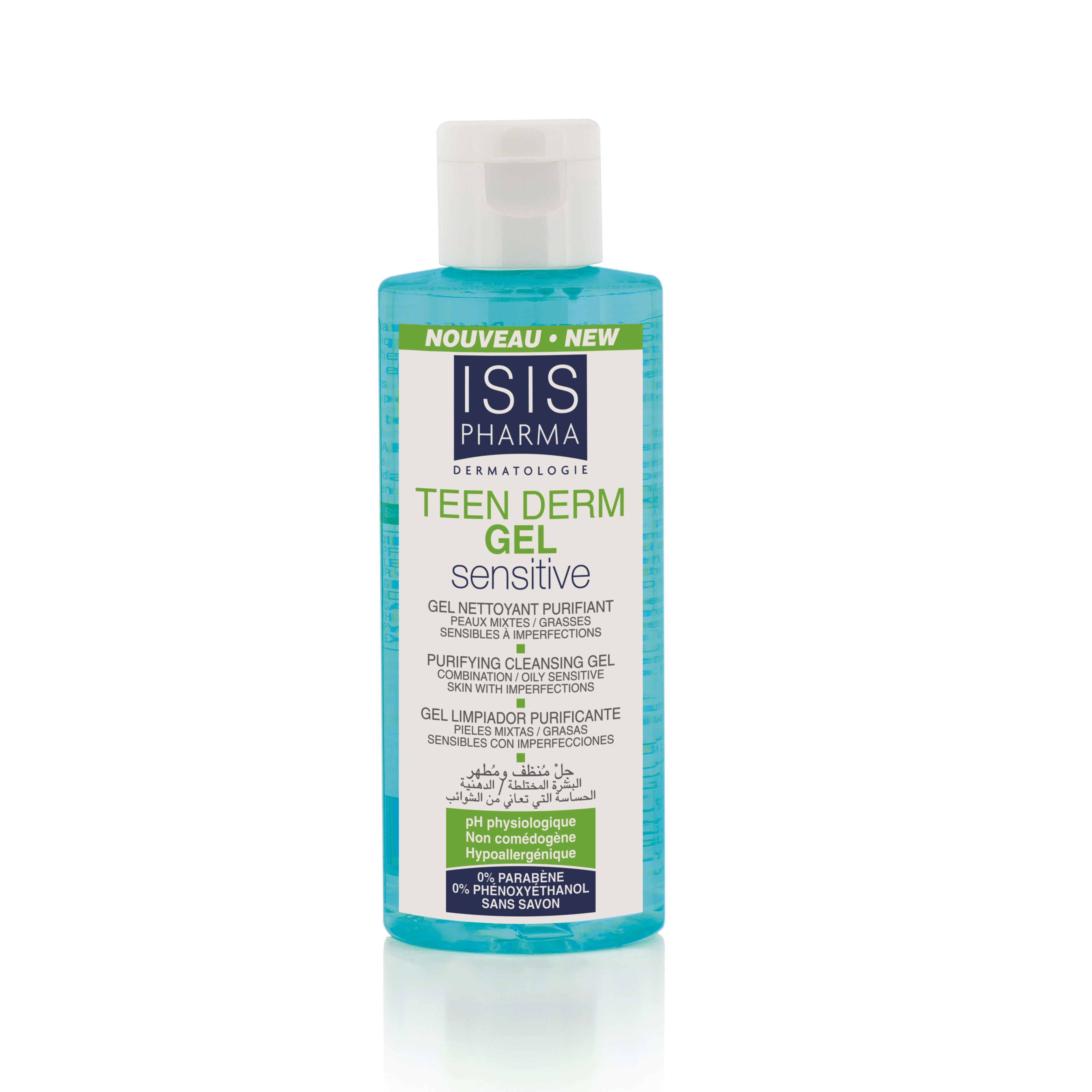 Gel Rửa Mặt Da Nhạy Cảm Giảm Nhờn Ngừa Mụn ISIS Pharma Teen Derm Gel Sensitive