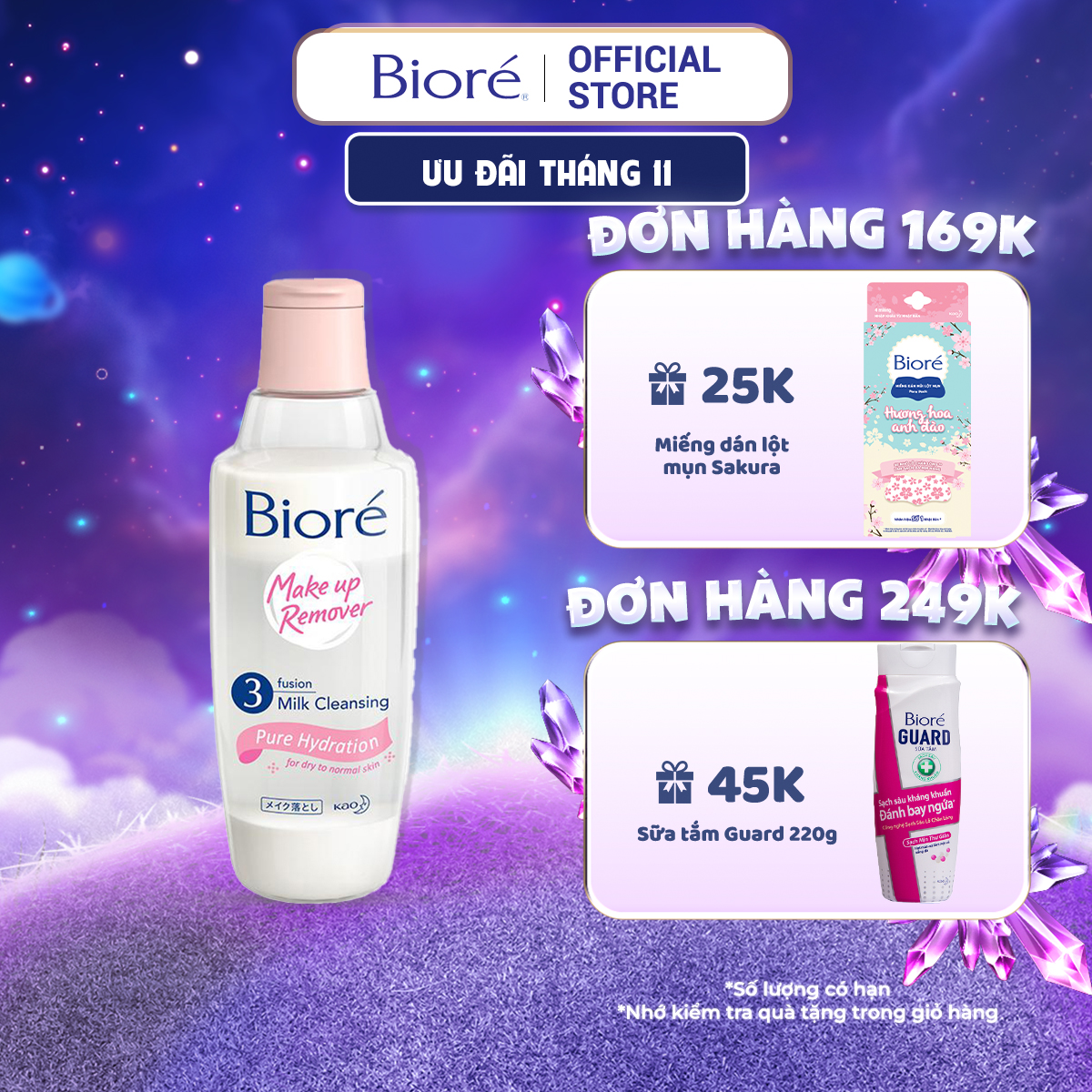 Bioré Nước Tẩy Trang 3 Lớp Sạch Sâu Dưỡng Ẩm Bioré Make Up Remover Pure Hydration