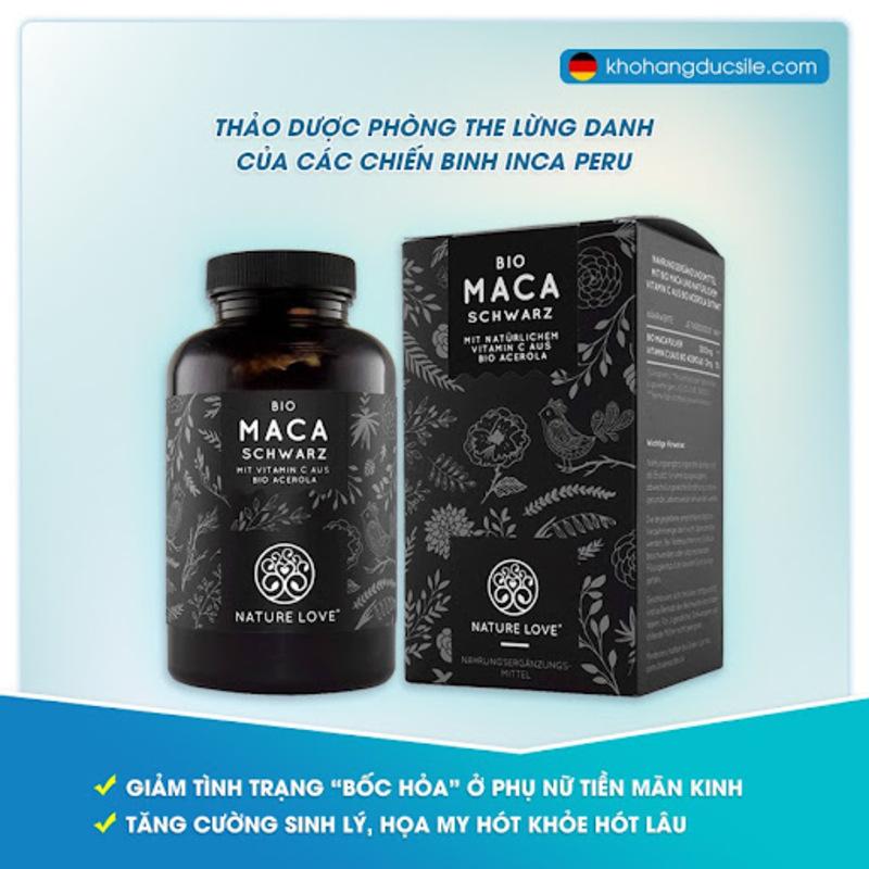 Viên Uống Nature Love Bio Maca Tăng Cường Sinh Lý Nam, Thực Phẩm Chức Năng Black Maca, Nhập Đức, 180 Viên