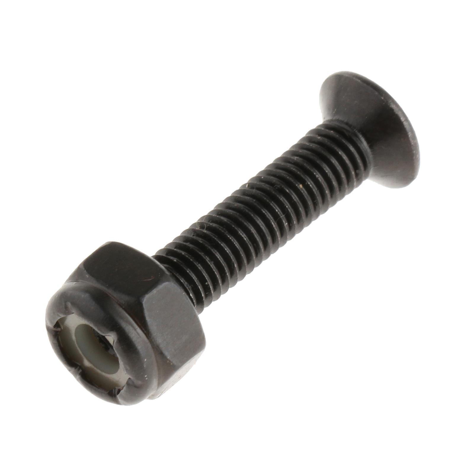 8x Longboard Skateboard Wheel Installing Hardware Screws Nuts Bolts Black