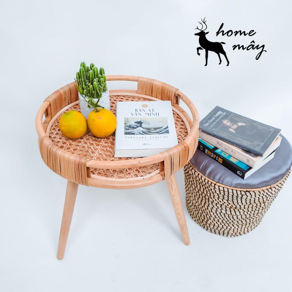Combo bàn ghế mây tre HOME MÂY đan tự nhiên phù hợp cho quán cafe / bộ decor gia đình / ban công
