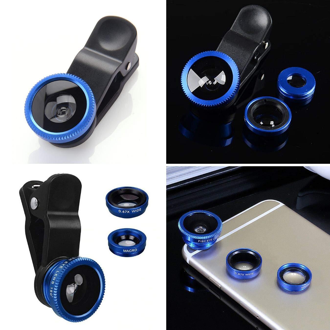 Bộ ống kính điện thoại 3 trong 1 bộ, bộ chuyển đổi camera clip cho điện thoại thông minh - ống kính mắt cá + góc rộng + ống kính macro - Thích hợp cho tất cả các điện thoại di động