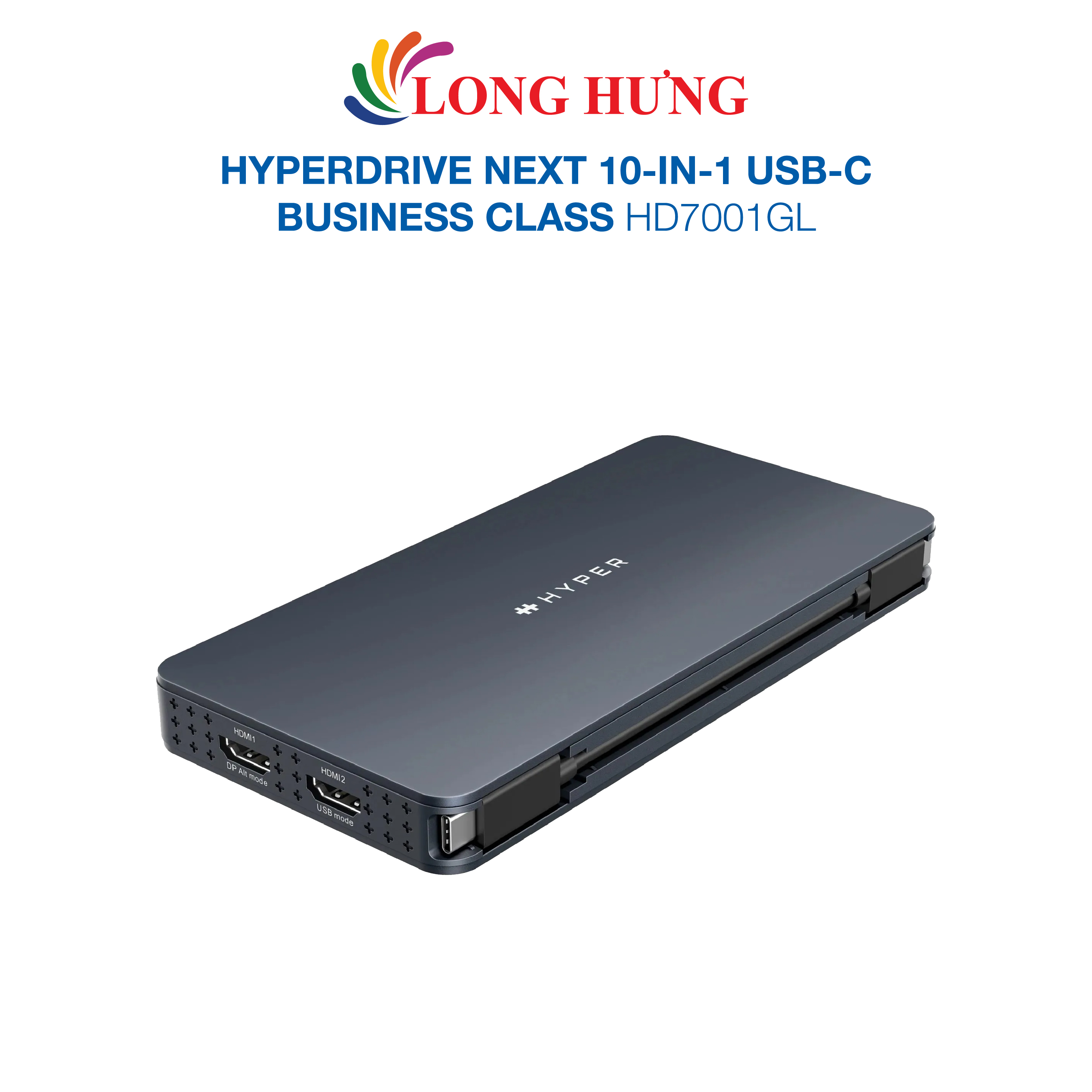 Cổng chuyển đổi HyperDrive Next 10-in-1 USB-C Business Class HD7001GL - Hàng chính hãng