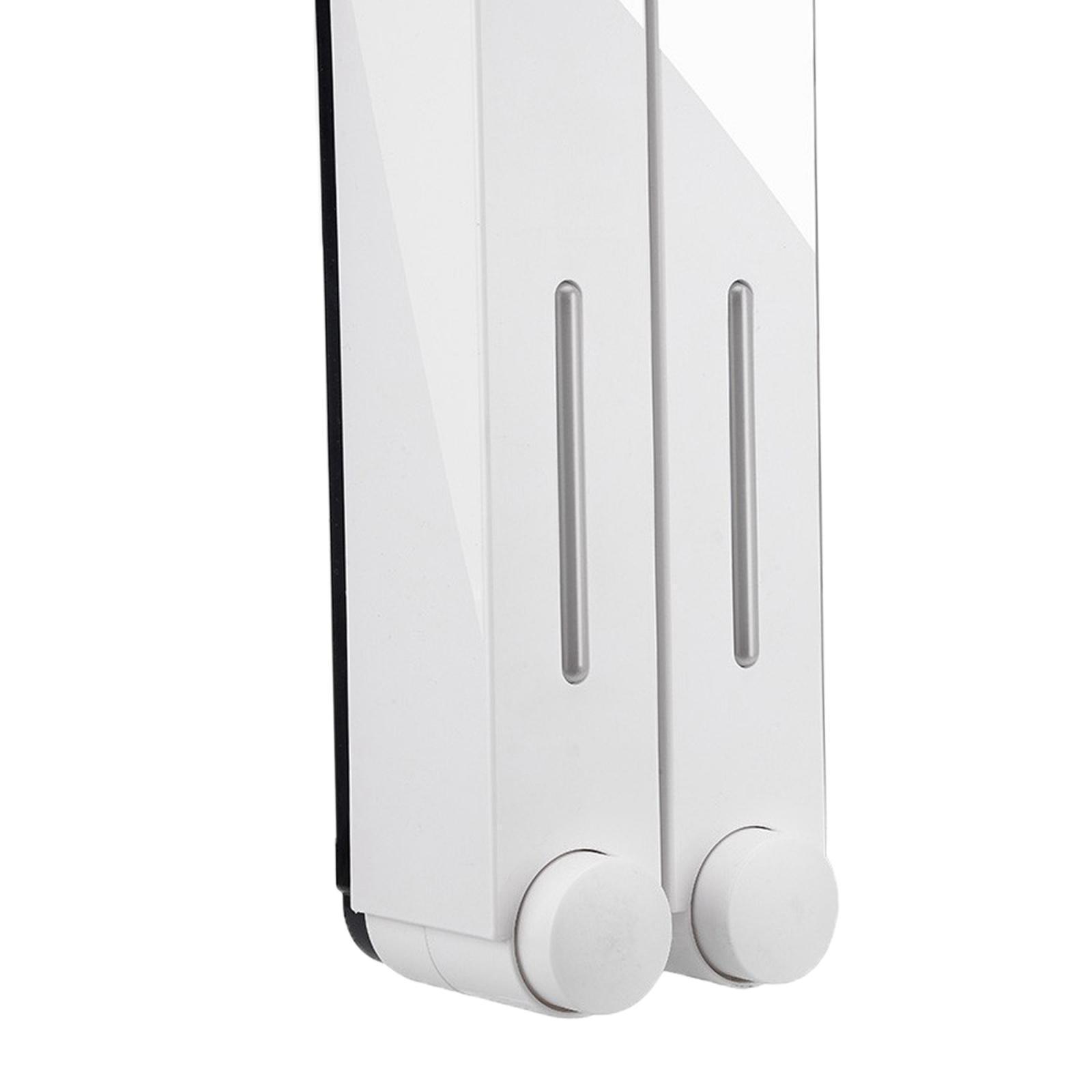 2X Wall Mounted Soap Dispenser Shower Lotion Shampoo Gel Bottle Double White