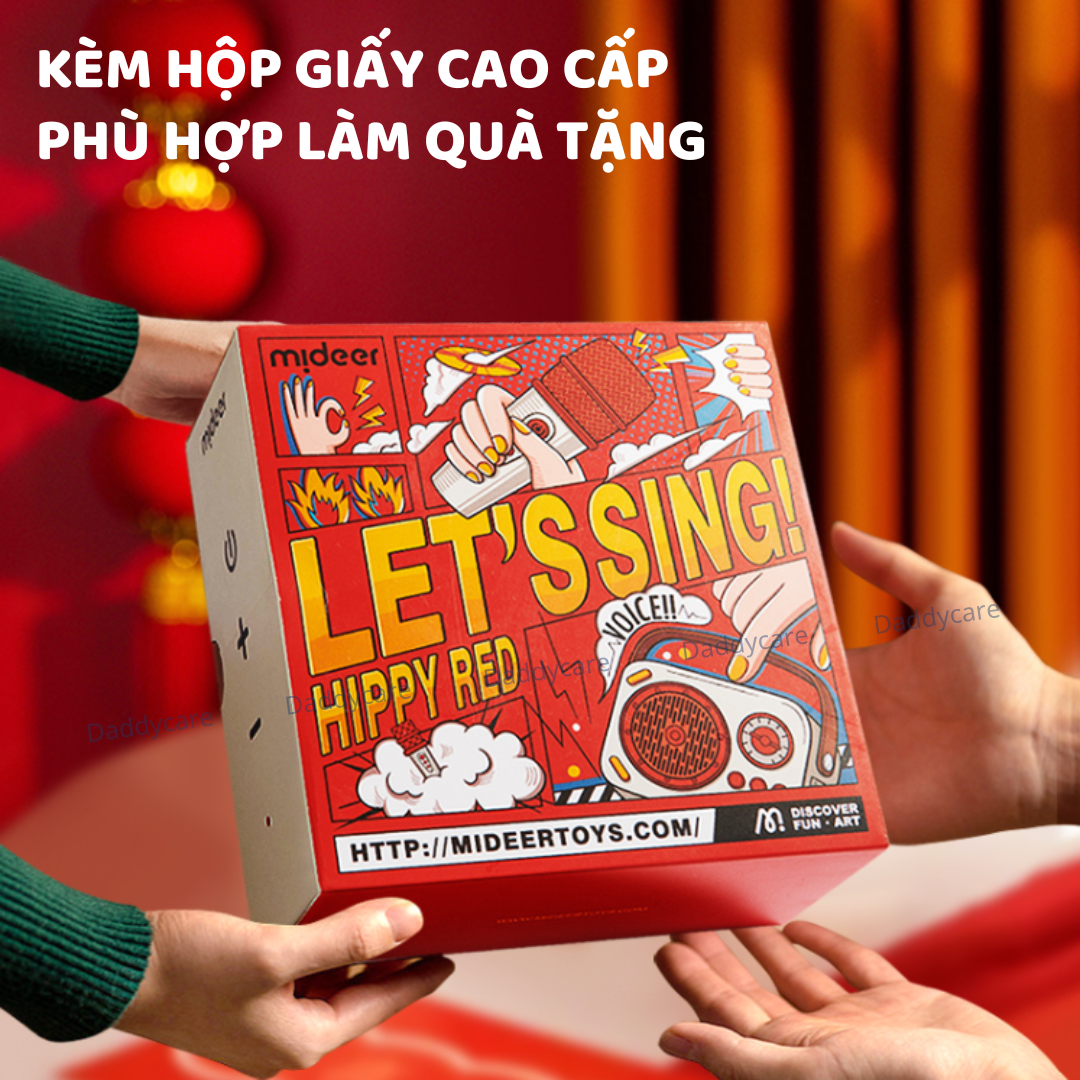 Loa hát karaoke mini bluetooth cho bé kèm mic hàng chính hãng Mideer Versatile singalone microphone