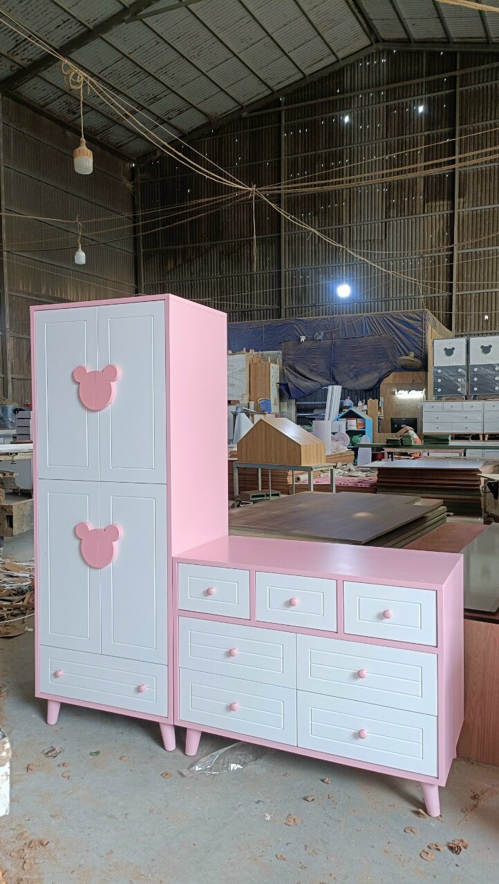 Tủ trẻ em, tủ đựng đồ cho bé gỗ MDF phủ melamine thương hiệu HUCHU