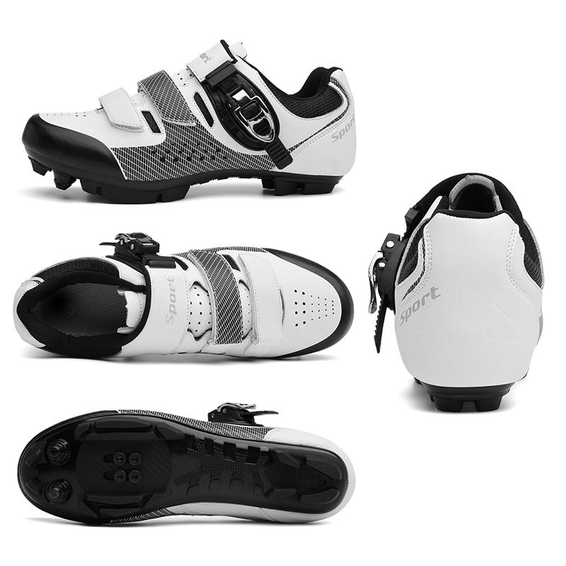 Giày đi xe đạp đi xe đạp leo núi chuyên nghiệp MTB Cleat SPD Giày SPD ngoài trời tự khóa kích thước lớn 48 Sneaker xe đạp đua xe đạp nam Color: Black Shoe Size: 5