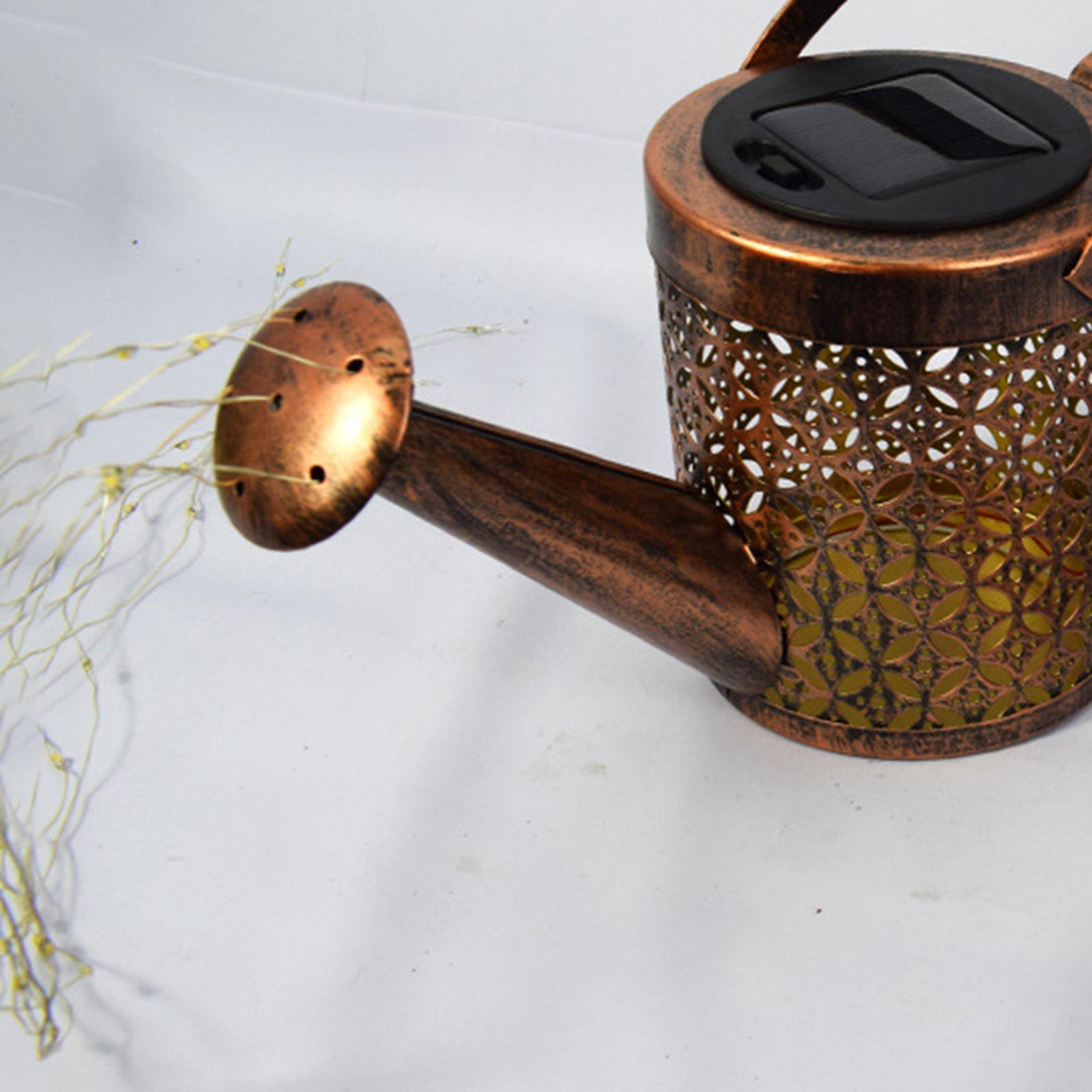 2X Garden Watering Can String Light Solar Power Lamp Ornaments With Stand Rack