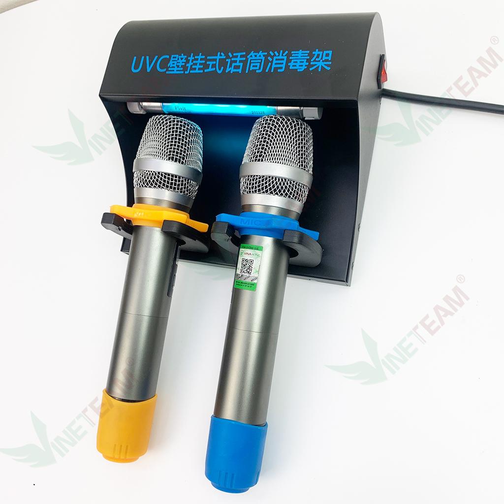 Máy Tiệt Trùng UV UVC Cho Micro Đèn Khử Trùng Diệt Khuẩn Bằng Tia Cực Tím kiêm giá đỡ micro karaoke