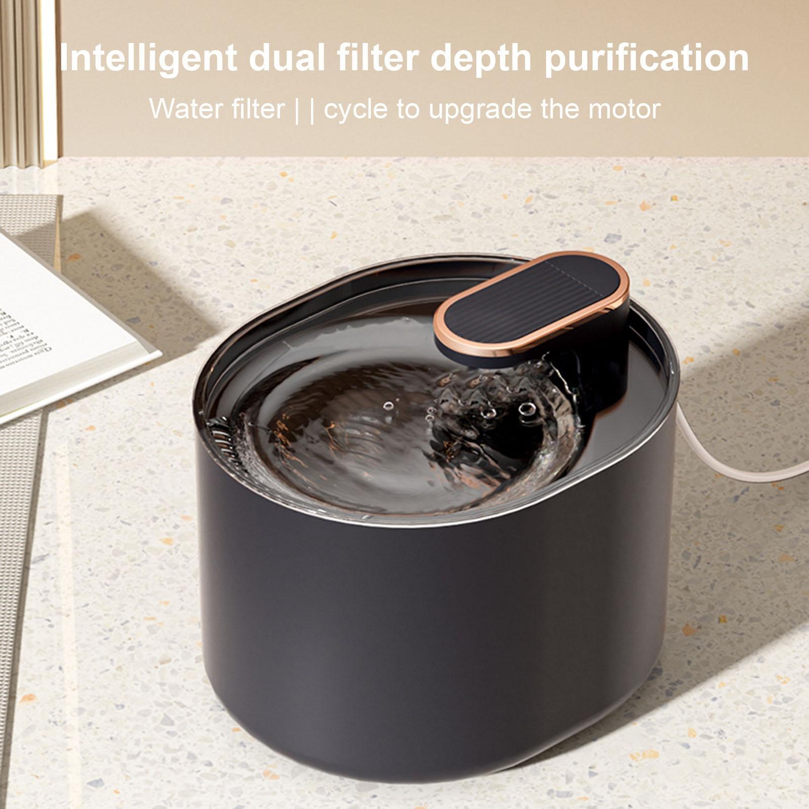 Cat Water Fountain Dog Drinking Bowl Quiet Automatic Water Pet Dispenser Dark