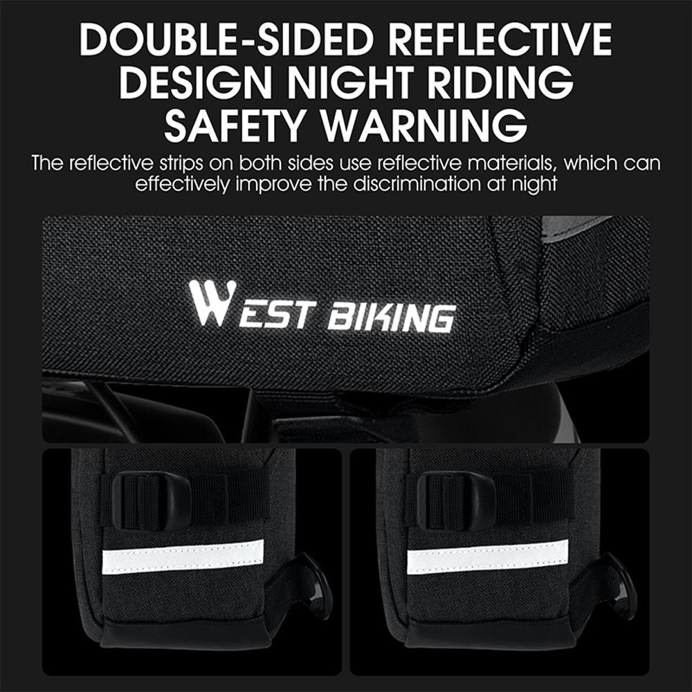 WEST BIKING 6.2L Practical Bicycle Bag Multi-use Bike Bag Bike Front Storage Bags Anti-drop Wear-resistant Crossbody Bag